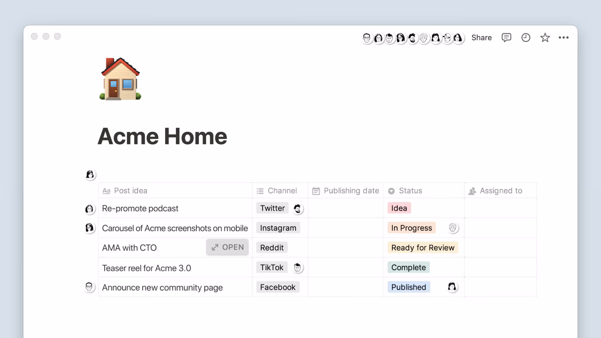 A page to gather knowlege and context for a company