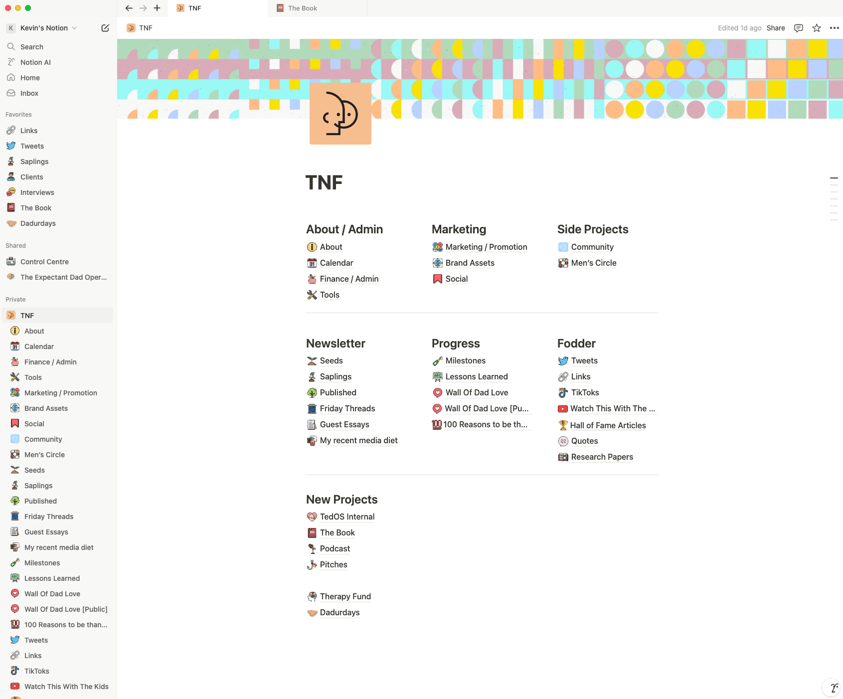 A Notion database for new fathers