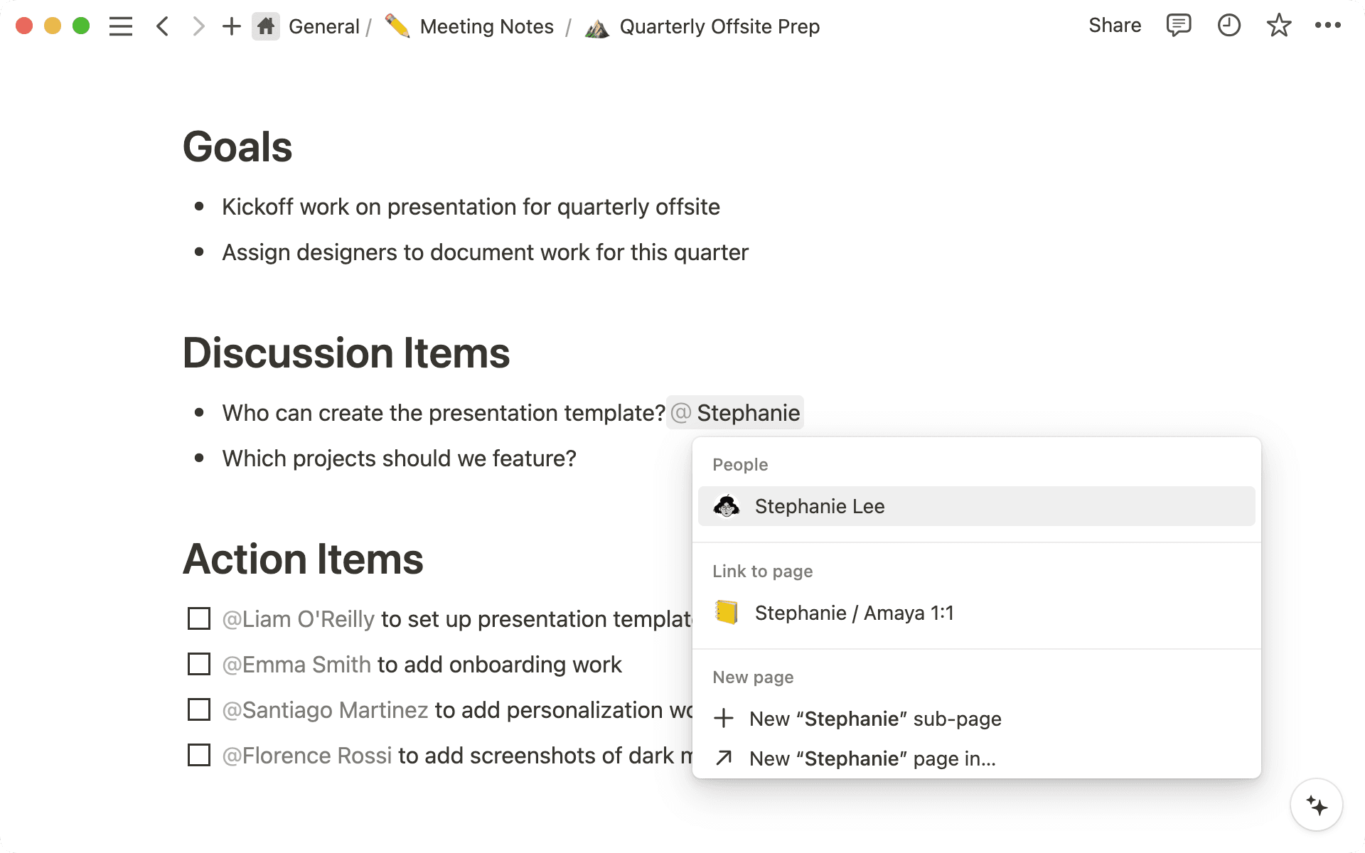 提及 - 提及人員