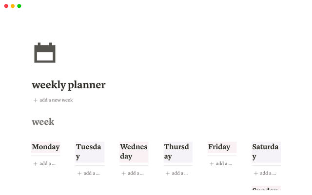 Weekly Planner